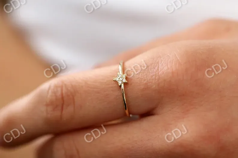 0.05CTW Star Shaped Lab Grown Diamond Engagement Ring