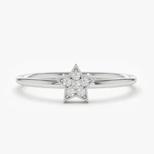 0.05CTW Star Shaped Lab Grown Diamond Engagement Ring