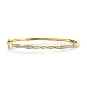 0.52CT 14K Y/G DIAMOND PAVE BANGLE