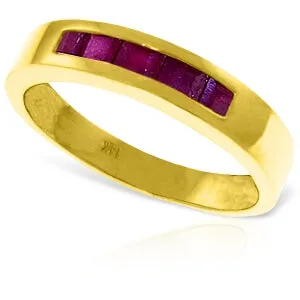 0.6 Carat 14K Solid Yellow Gold Summer's Miracle Ruby Ring