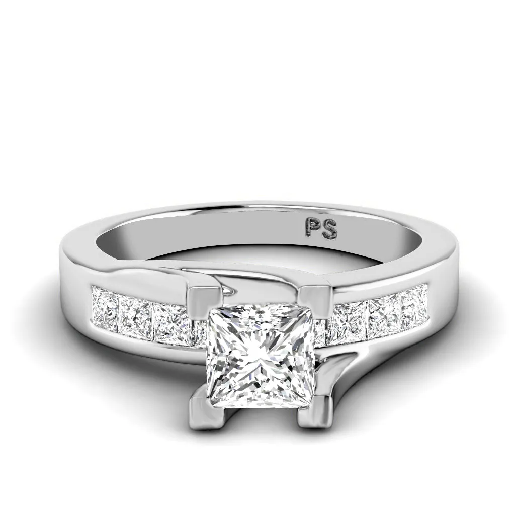 0.80-1.95 CT Princess Cut Diamonds - Engagement Ring