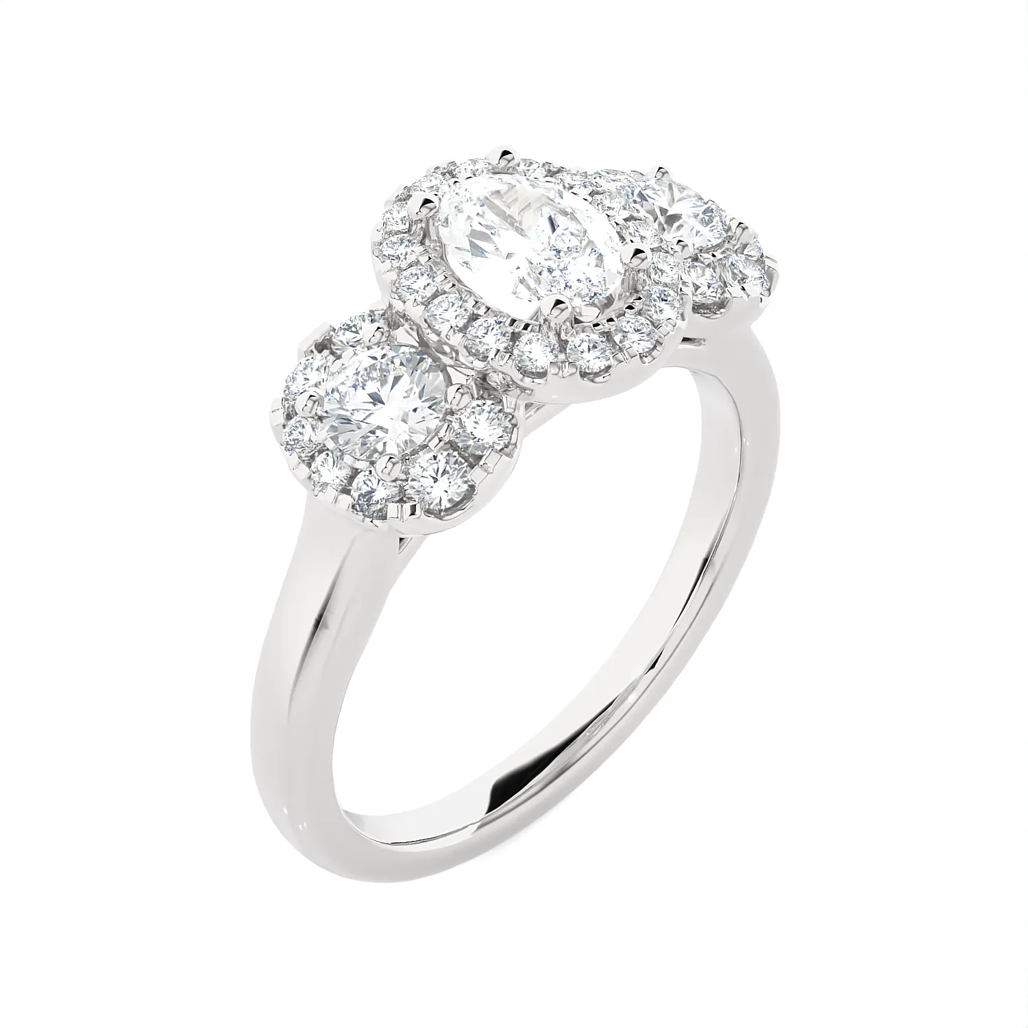 1 3/8 ctw Oval Three Stone Lab Grown Diamond Ring