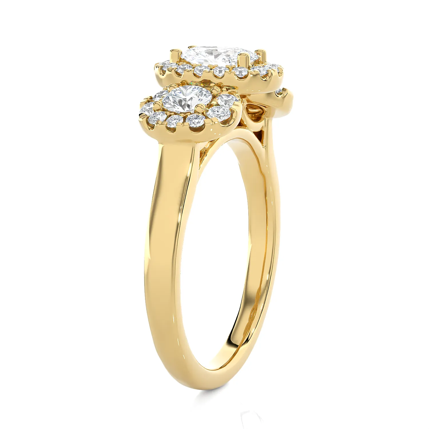 1 3/8 ctw Oval Three Stone Lab Grown Diamond Ring