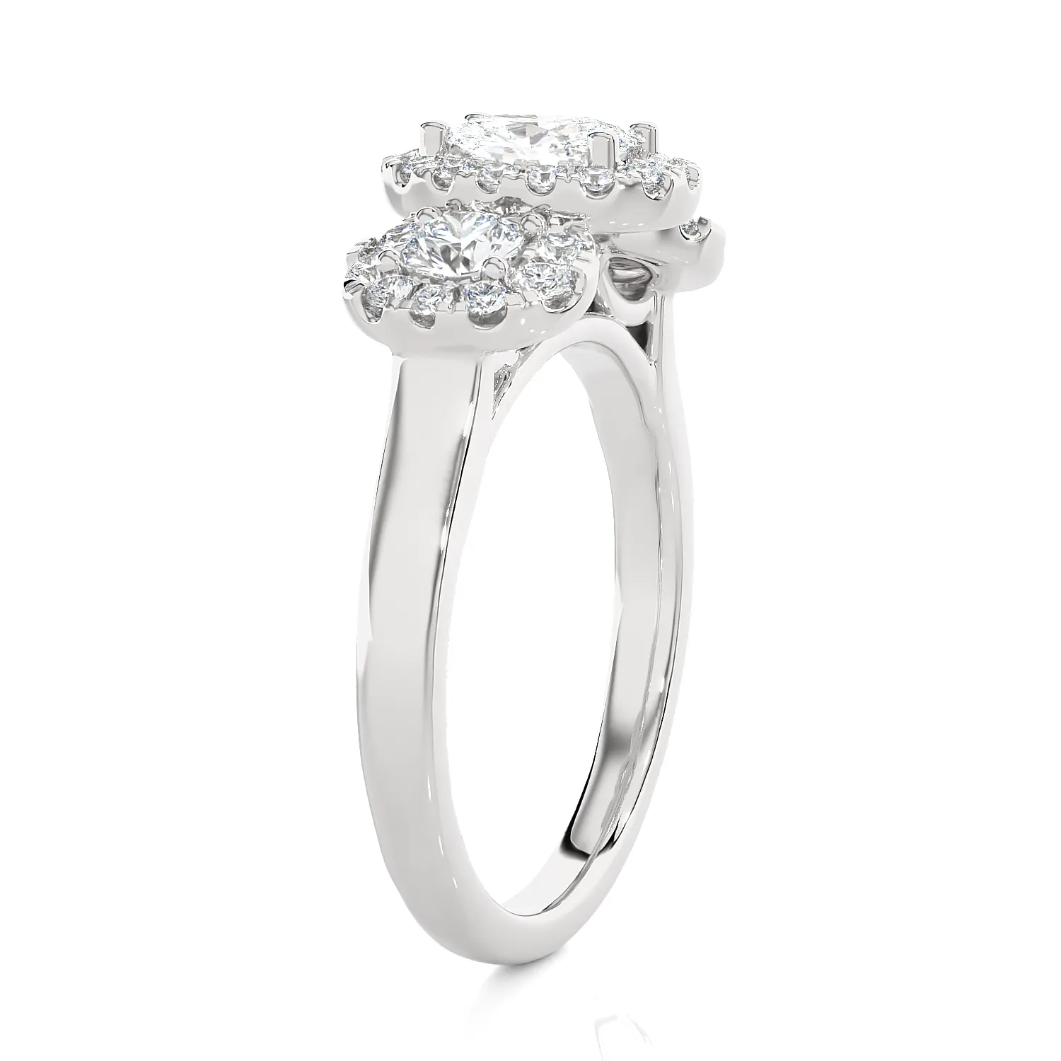 1 3/8 ctw Oval Three Stone Lab Grown Diamond Ring