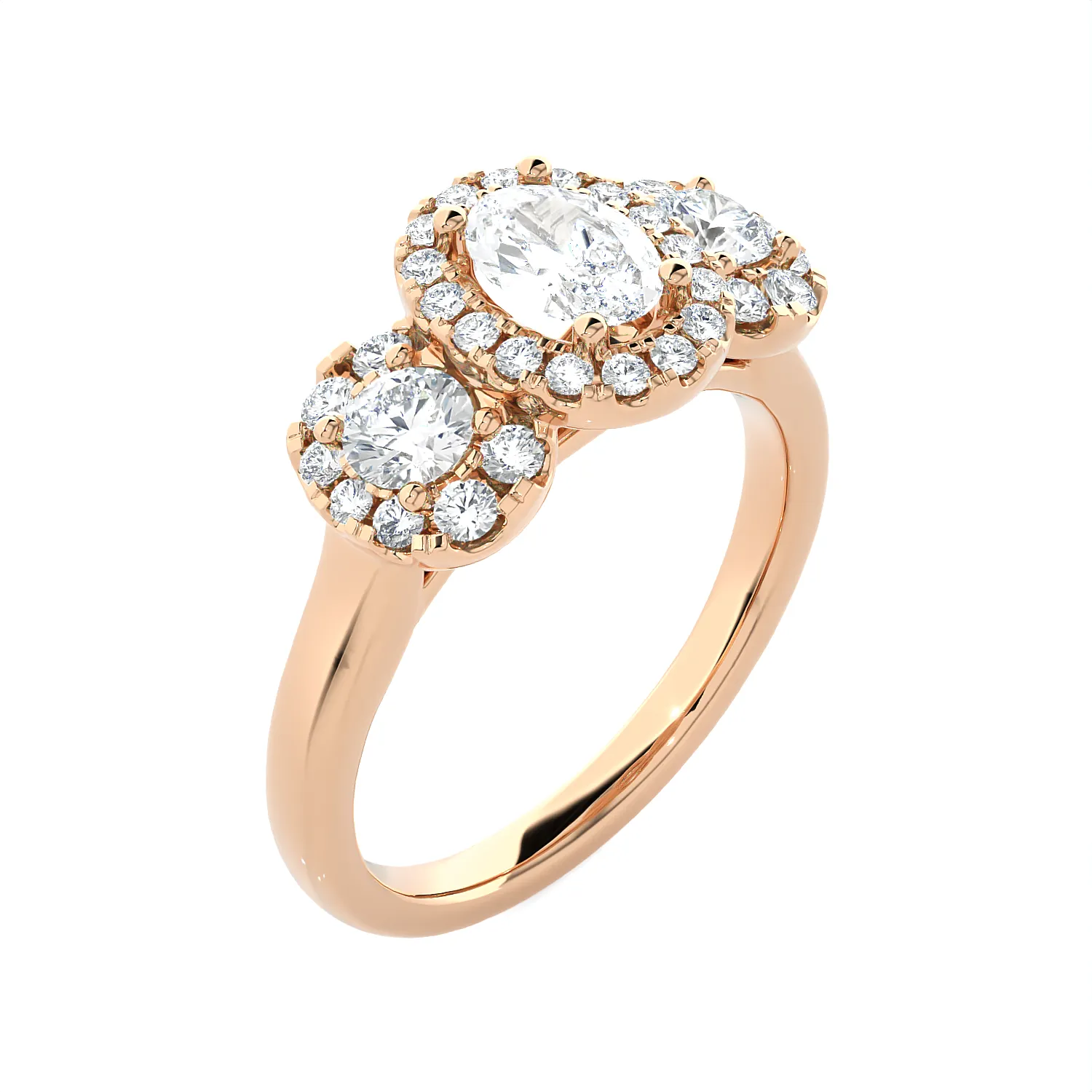 1 3/8 ctw Oval Three Stone Lab Grown Diamond Ring