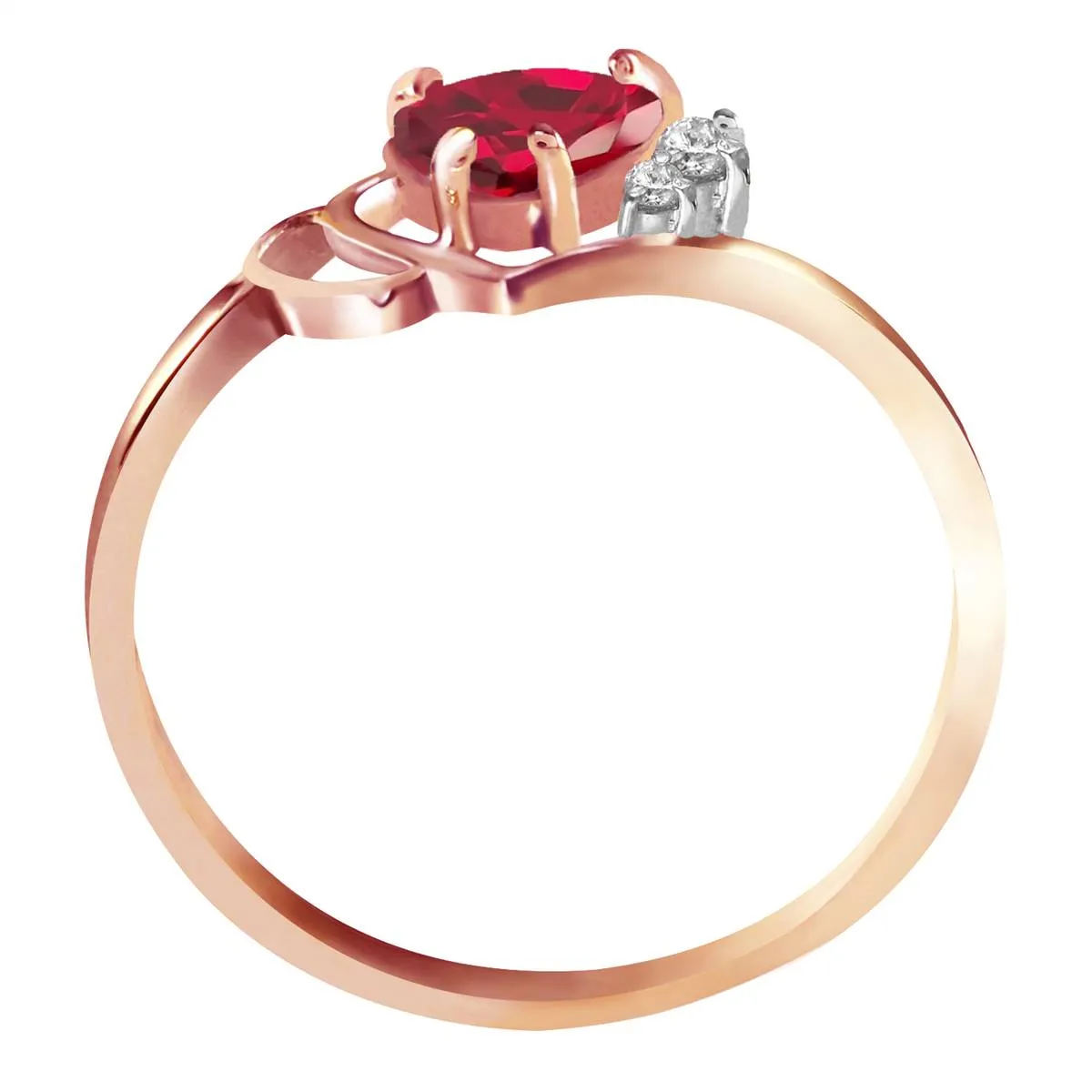 1.02 Carat 14K Solid Rose Gold Brilliance Ruby Diamond Ring