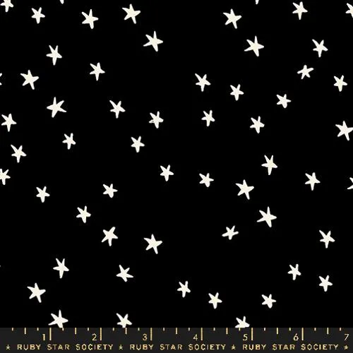 1/2 Yard - 108" Starry Wideback Black RS4111 50