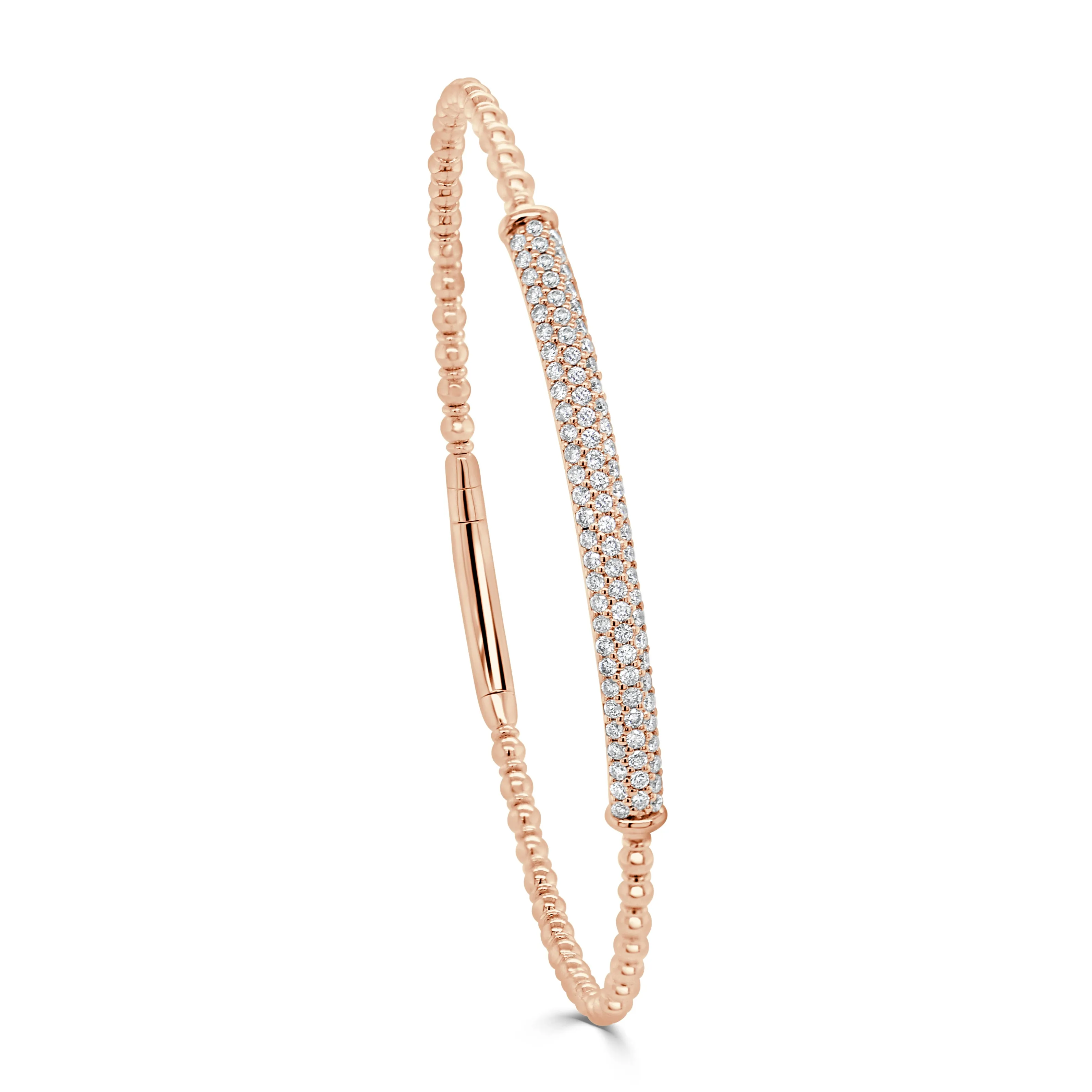 14K Gold & Diamond Beaded Bangle - 0.67ct