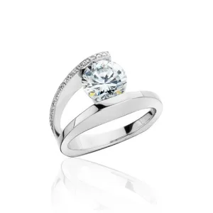 14K White Gold .14CTW Diamond Engagement Ring for a 2CT Round Brilliant