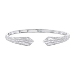 14k White Gold Diamond Bangle