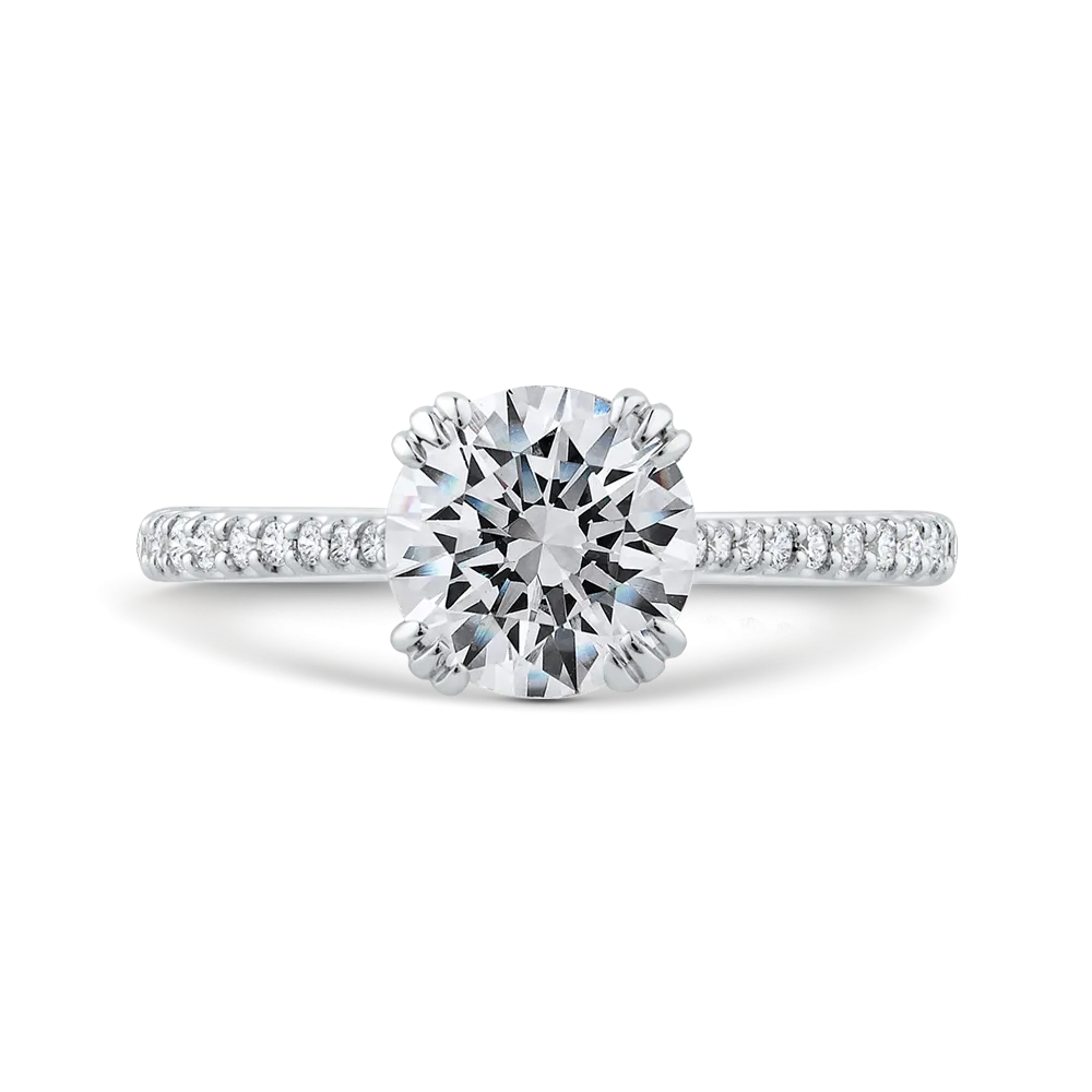 14K White Gold Diamond Engagement Ring (Semi-Mount)