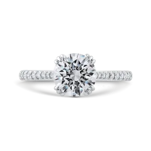 14K White Gold Diamond Engagement Ring (Semi-Mount)