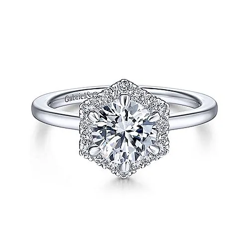 14k White Gold Ladies Engagement Ring - ER14788R4W44JJ