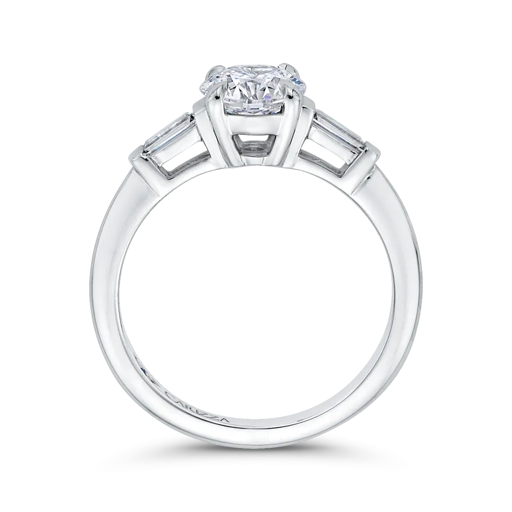 14K White Gold Round Diamond Classic Engagement Ring (Semi Mount)