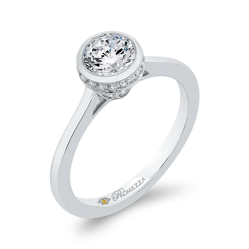 14K White Gold Round Diamond Classic Engagement Ring