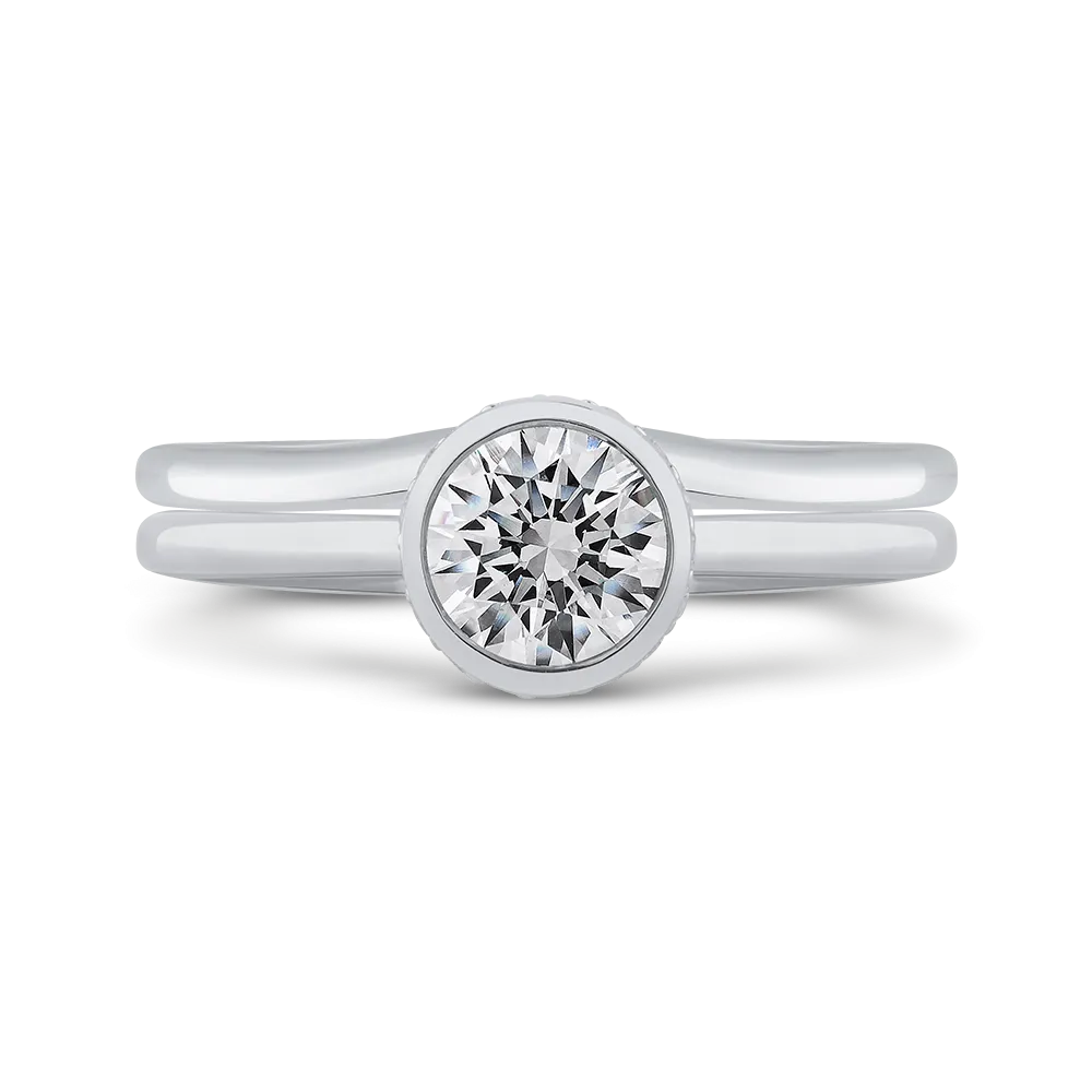 14K White Gold Round Diamond Classic Engagement Ring