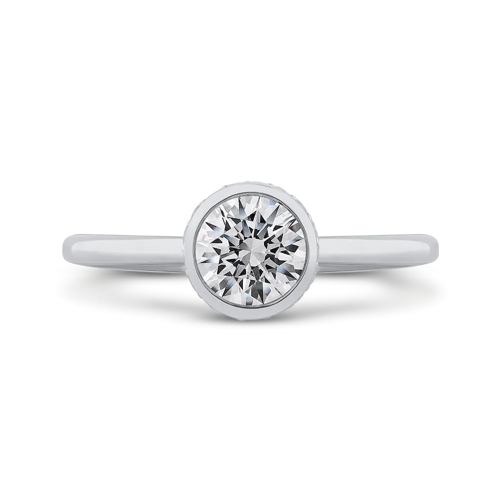 14K White Gold Round Diamond Classic Engagement Ring