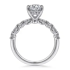 14K White Gold Round Diamond Engagement Ring