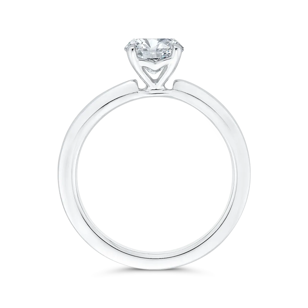 14K White Gold Solitaire Engagement Ring (Semi-Mount)