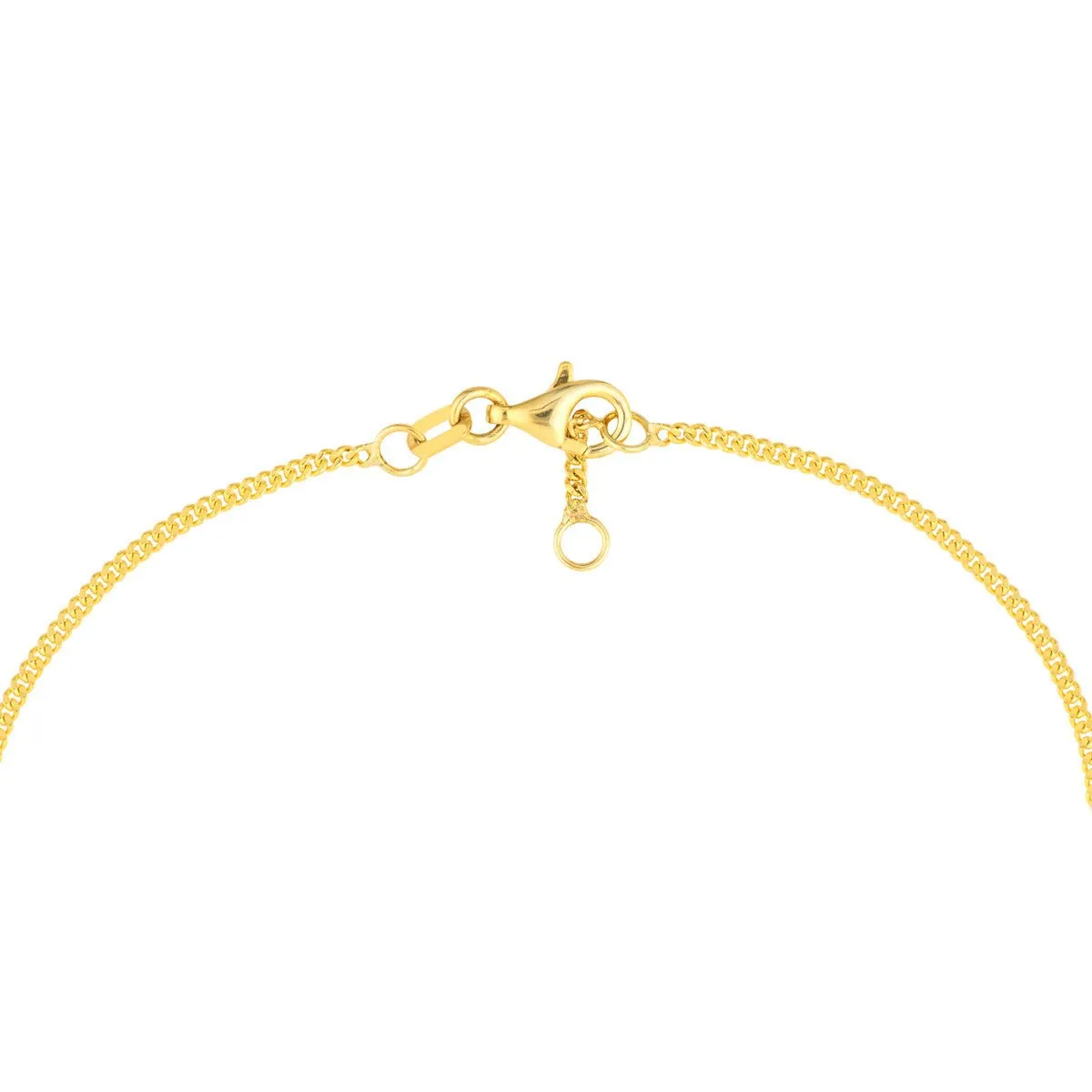 14K Yellow Gold Diamond Circle on Curb Chain Bracelet