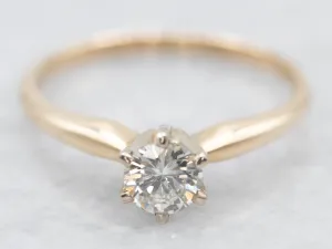 14K Yellow Gold Diamond Engagement Ring