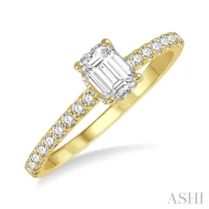 1/5 ctw Round Cut Diamond Semi-Mount Engagement Ring in 14K Yellow Gold