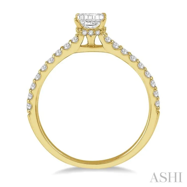 1/5 ctw Round Cut Diamond Semi-Mount Engagement Ring in 14K Yellow Gold