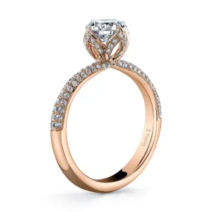 18K Rose Gold Diamond Engagement Ring