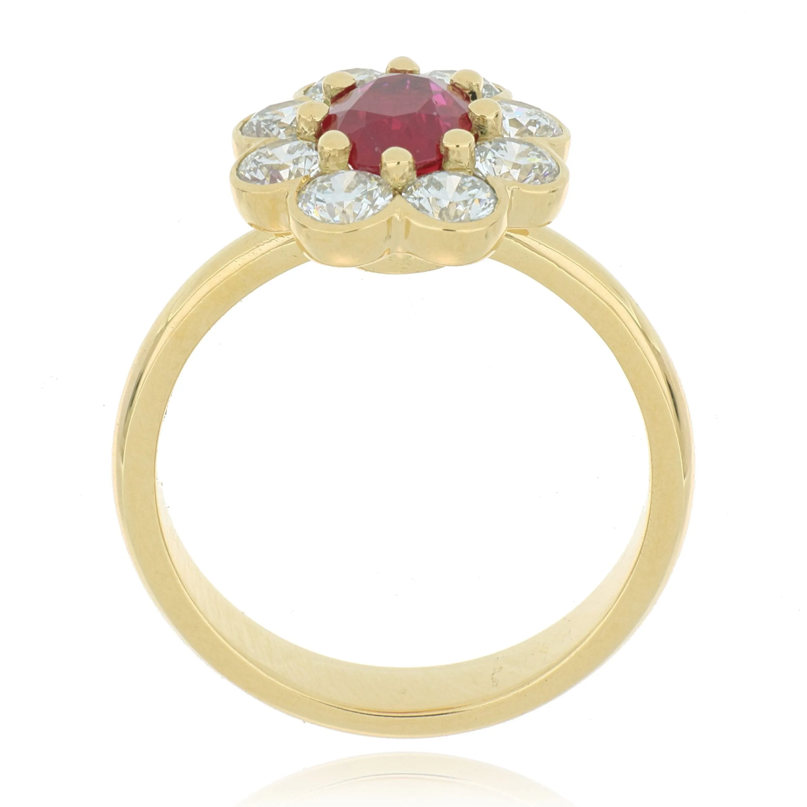 18k Yellow Ruby and Diamond Ring