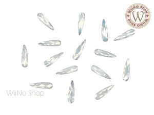 2.8 x 10mm White Opal Long Drop Flatback Crystal - 5 pcs