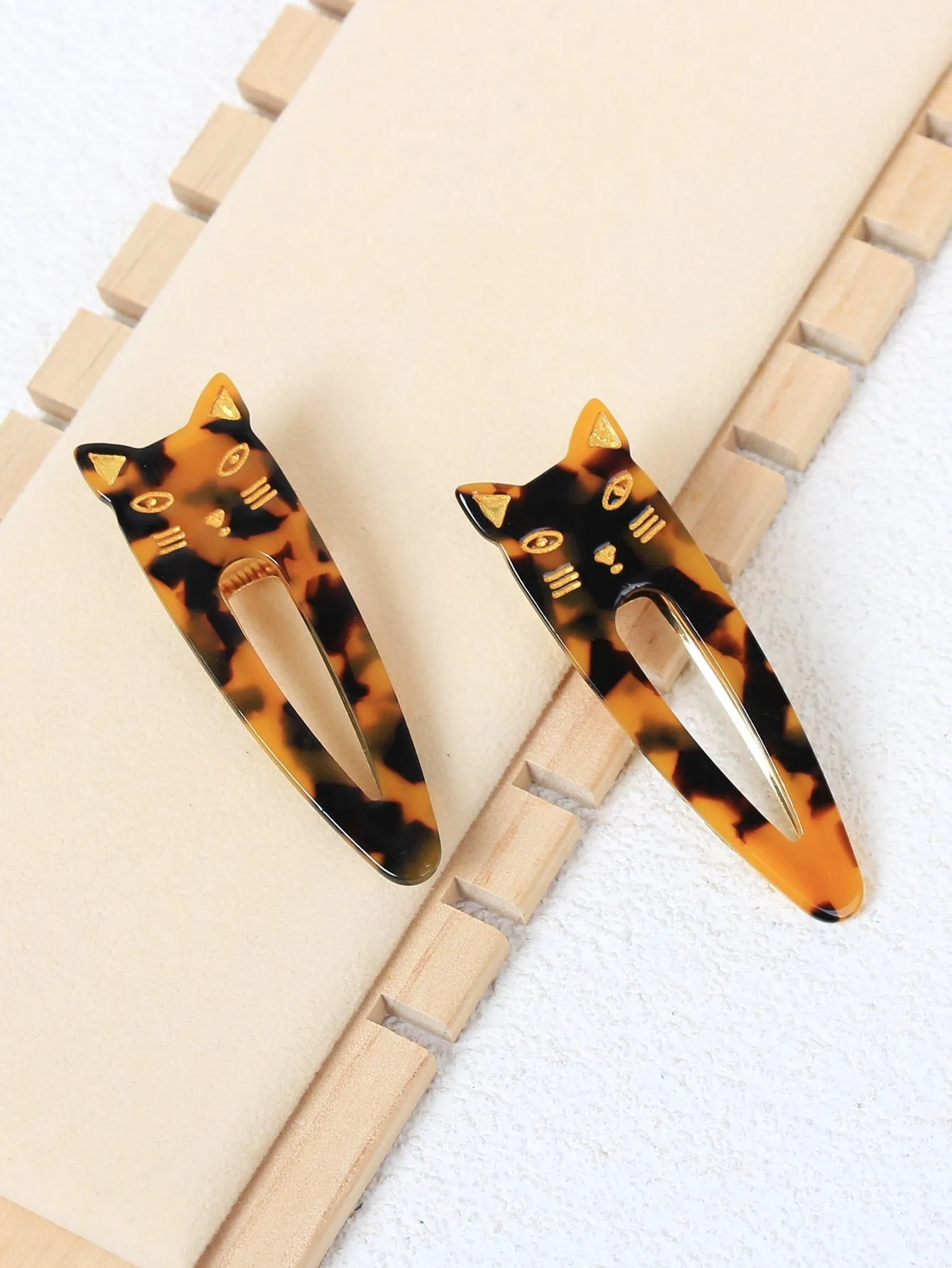 2pcs Alligator Hair Clip Cat Shaped Hair Clips for Women Barrette Styling Hair