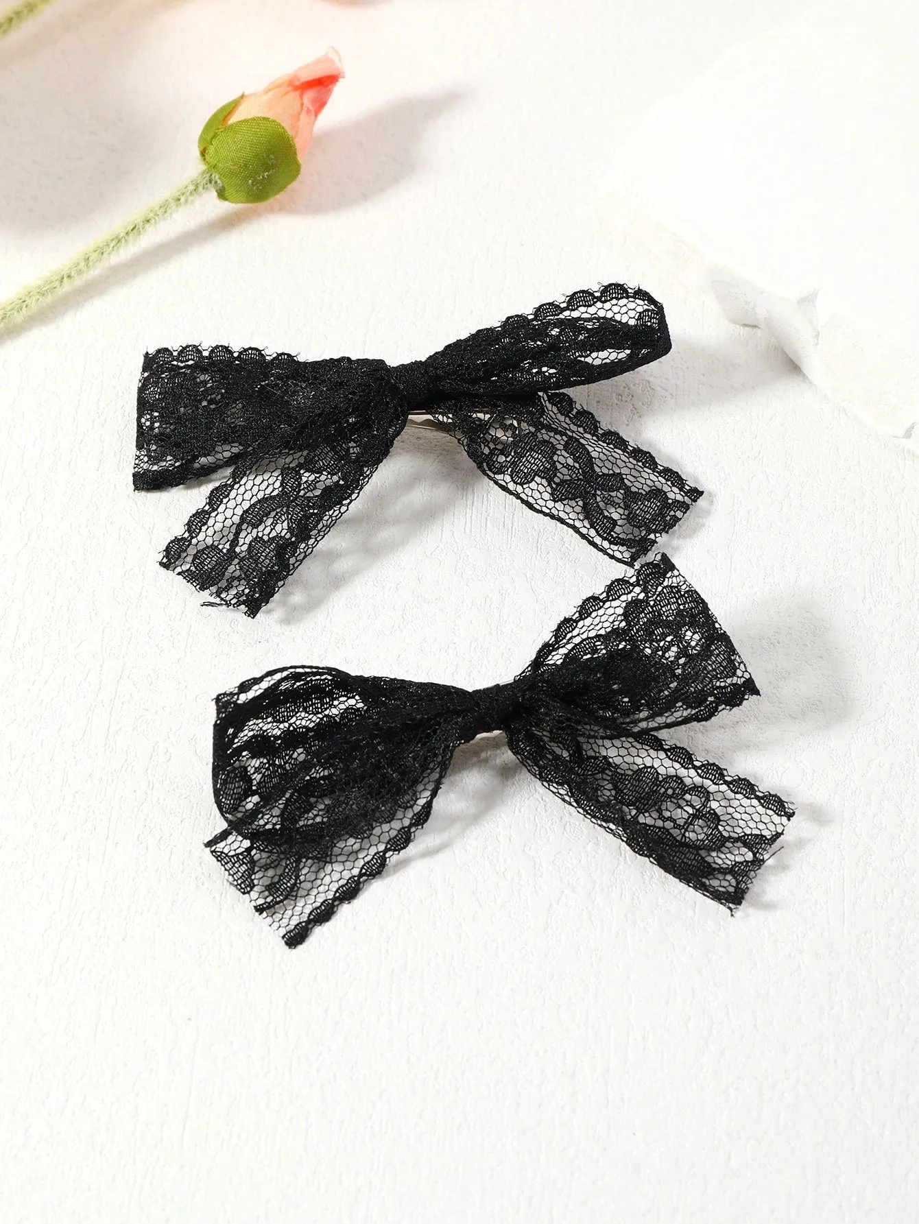 2pcs Lace Bow Style Hair Clip for Women Barrette Styling Hair Accessories