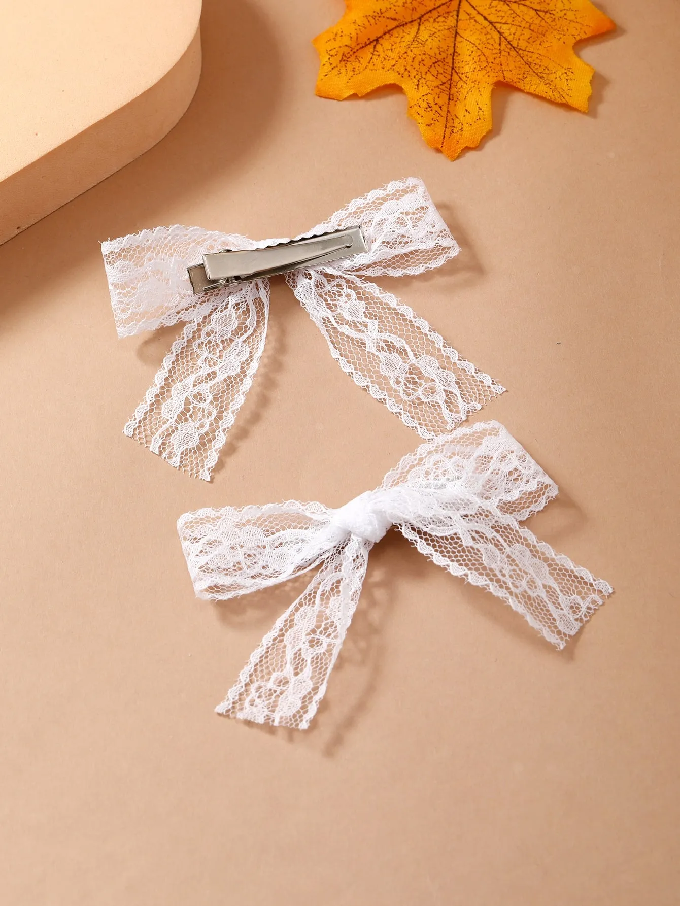 2pcs Lace Bow Style Hair Clip for Women Barrette Styling Hair Accessories