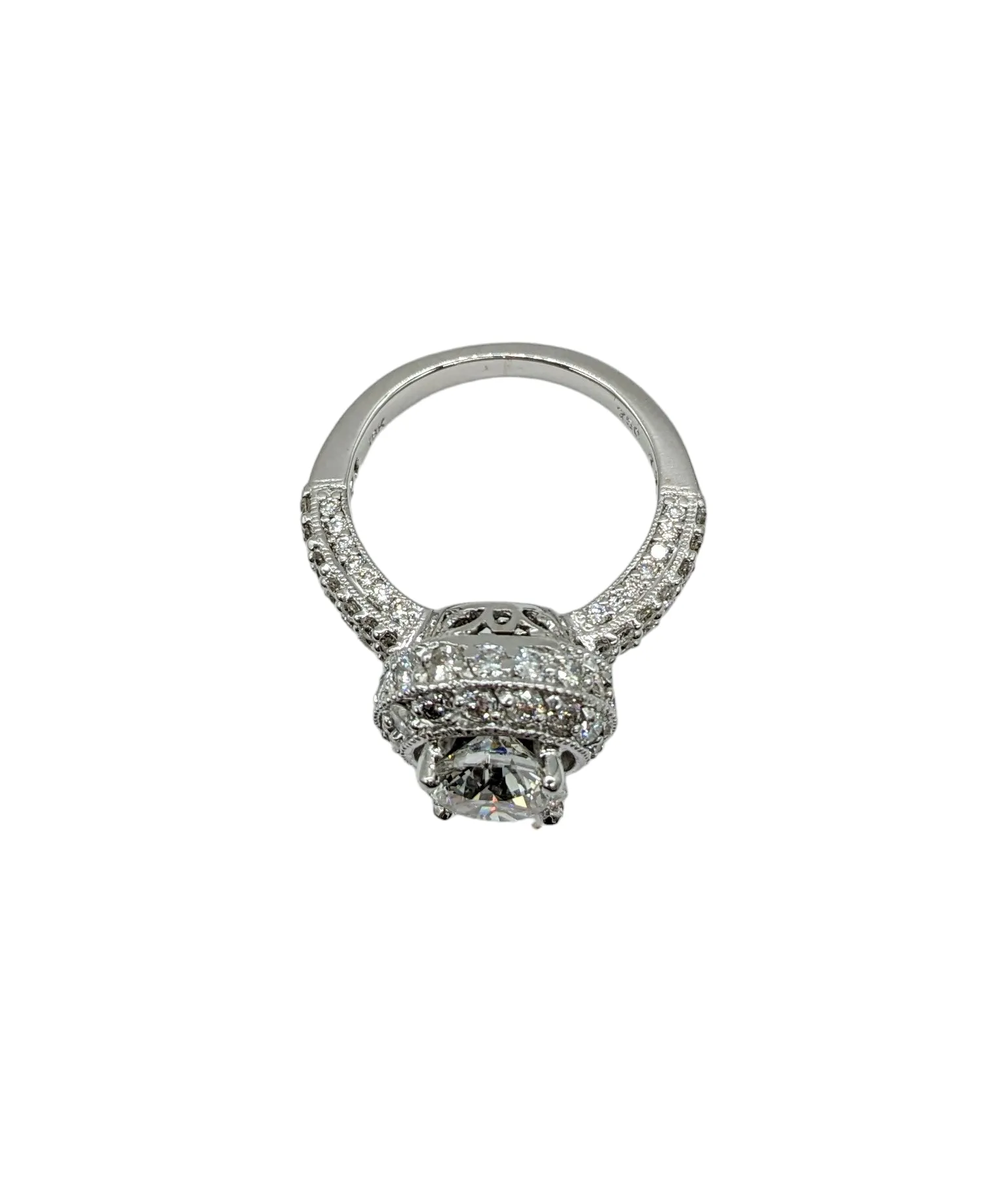 3.02 Carat Total Weight Lab Grown and Natural Diamond Halo Ring