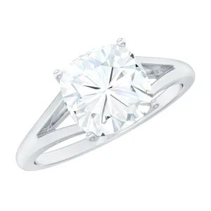 3.25 CT Split Shank Cushion Cut Moissanite Engagement Ring