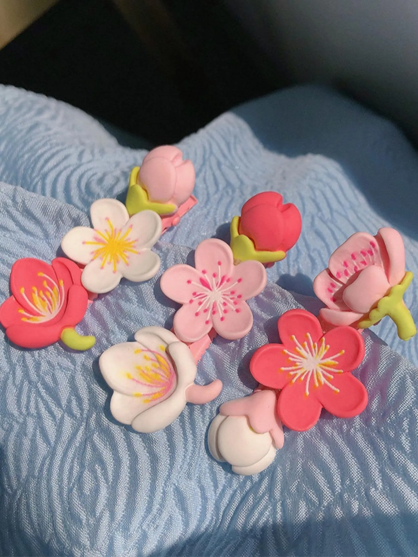 3pcs Cherry Blossom Flower Decor Alligator Hair Clip for Women Barrette Styling