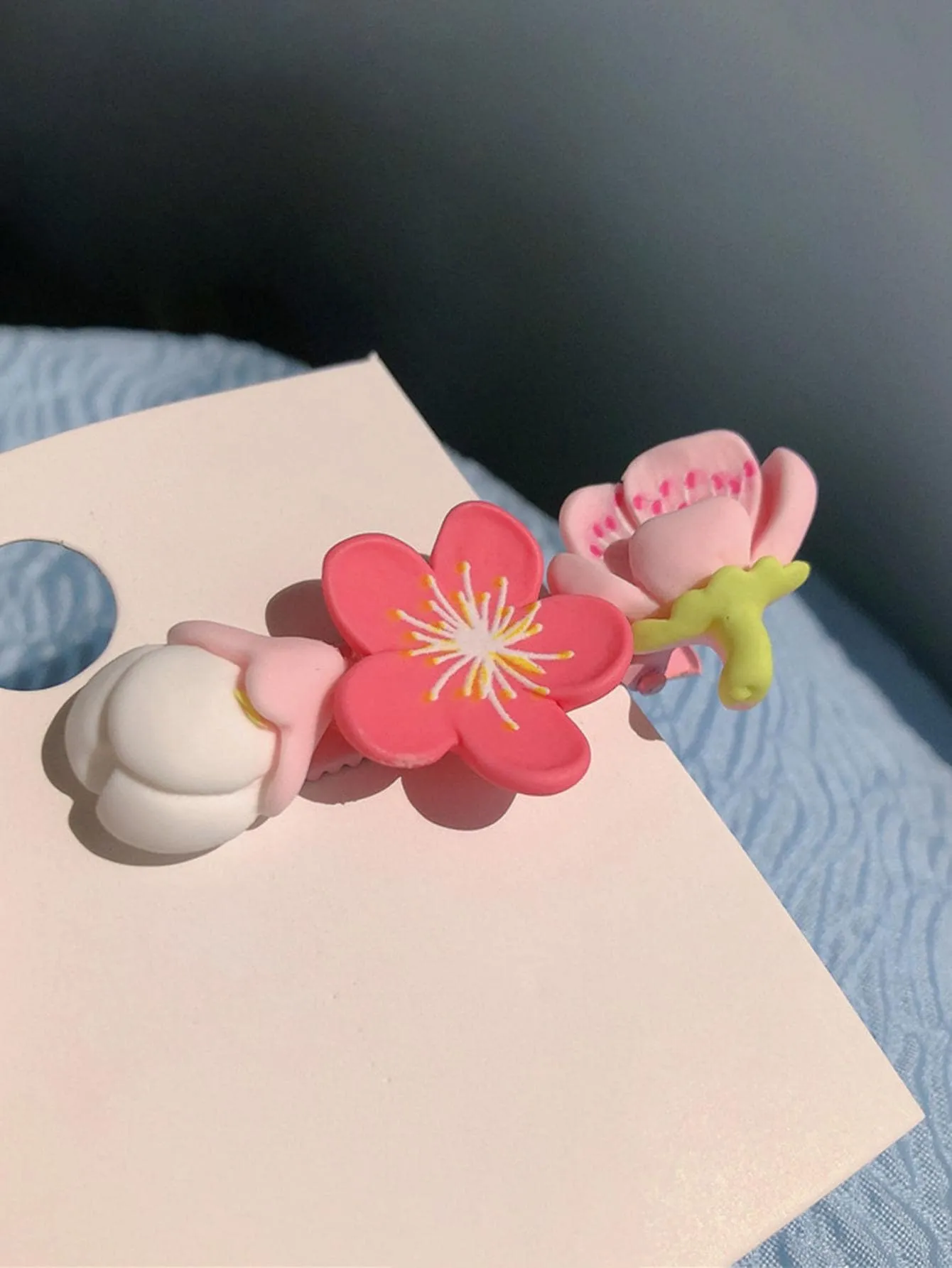 3pcs Cherry Blossom Flower Decor Alligator Hair Clip for Women Barrette Styling