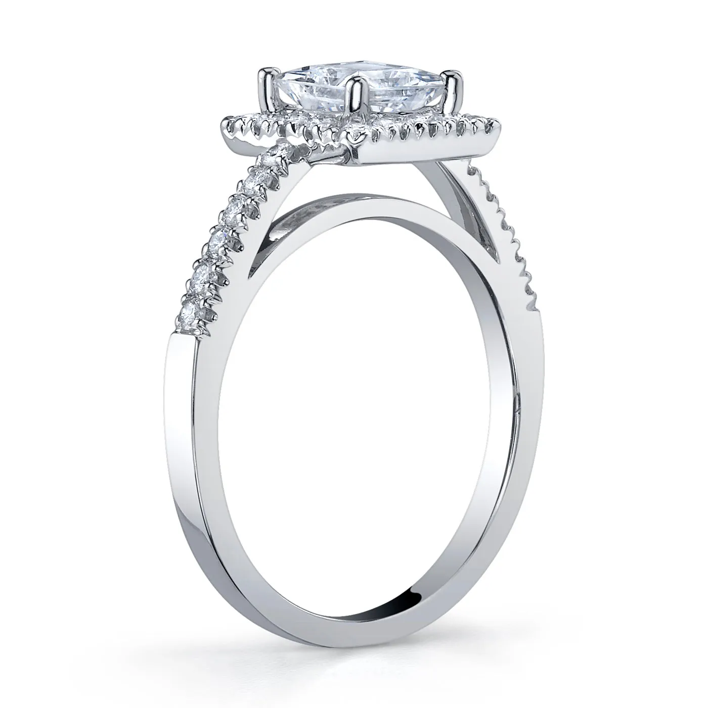 .43ctw Princess Cut Diamond Halo Engagement Ring