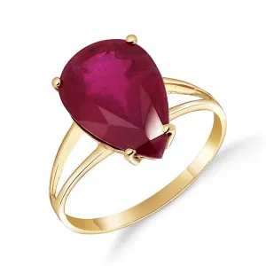 5 Carat 14K Solid Yellow Gold Nuance Upon Ruby Ring