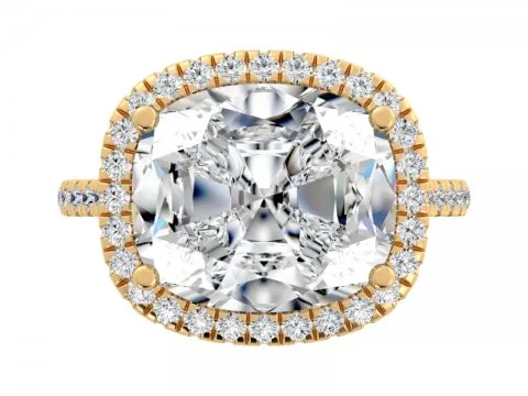 6.86ct East/West Cushion Cut with Diamond Halo