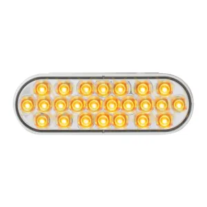 76473 #2 OVAL PEARL AMBER LED STROBE LIGHT, CLEAR LENS, 9~36V