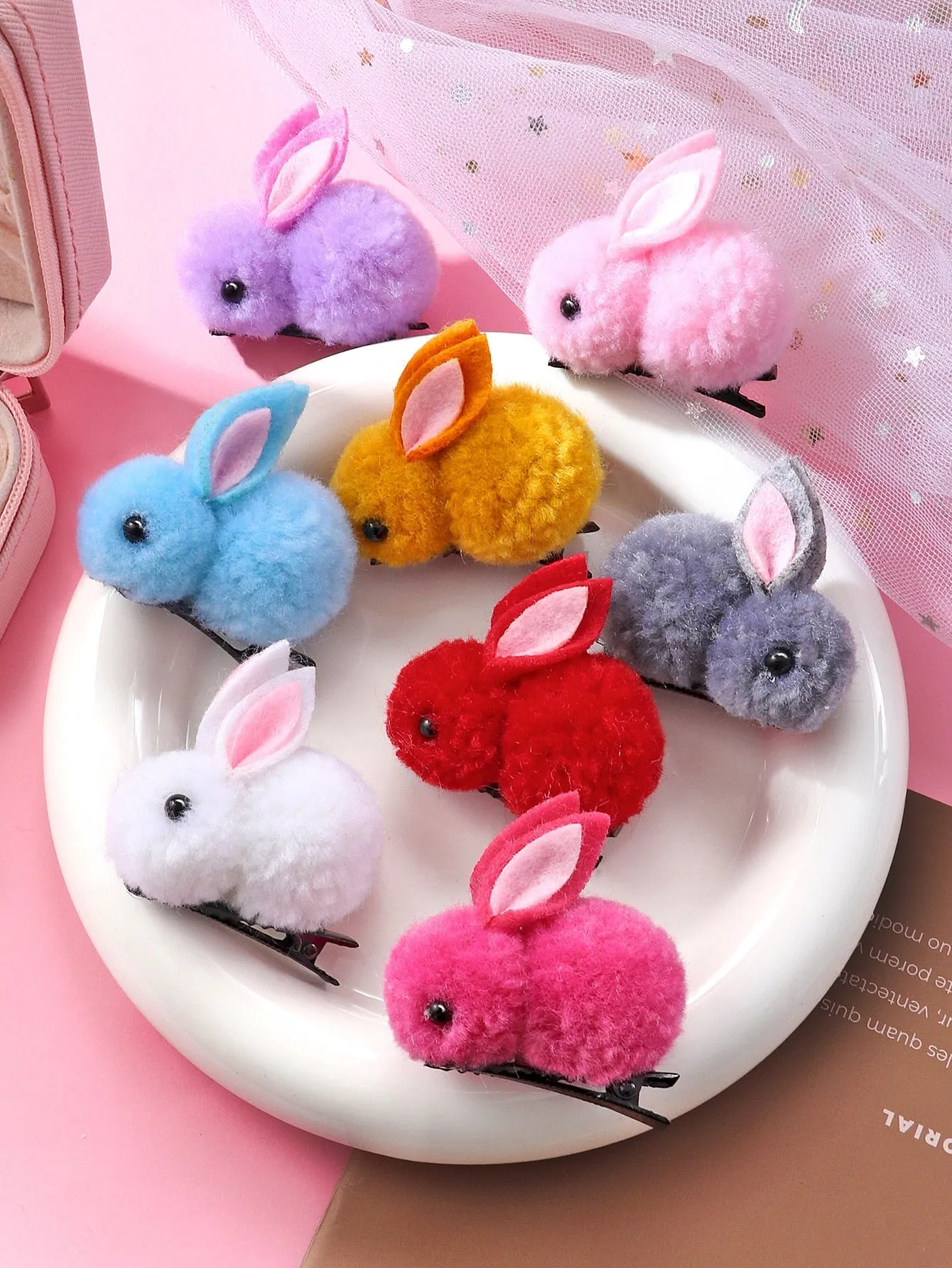 8pcs Rabbit Decor Hair Clip for Women Barrette Styling Hair Accessories