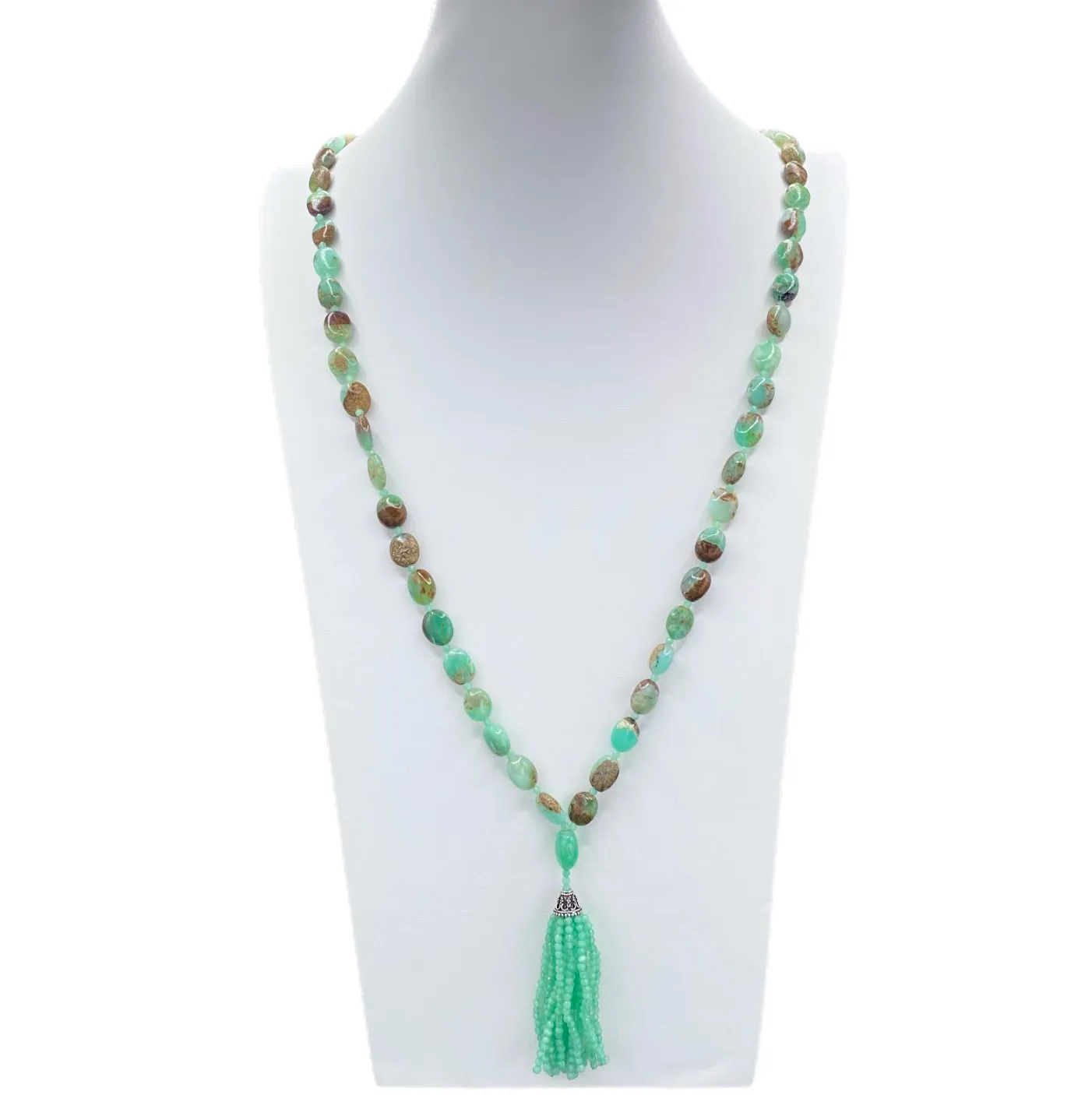 African Opal Mala Necklace