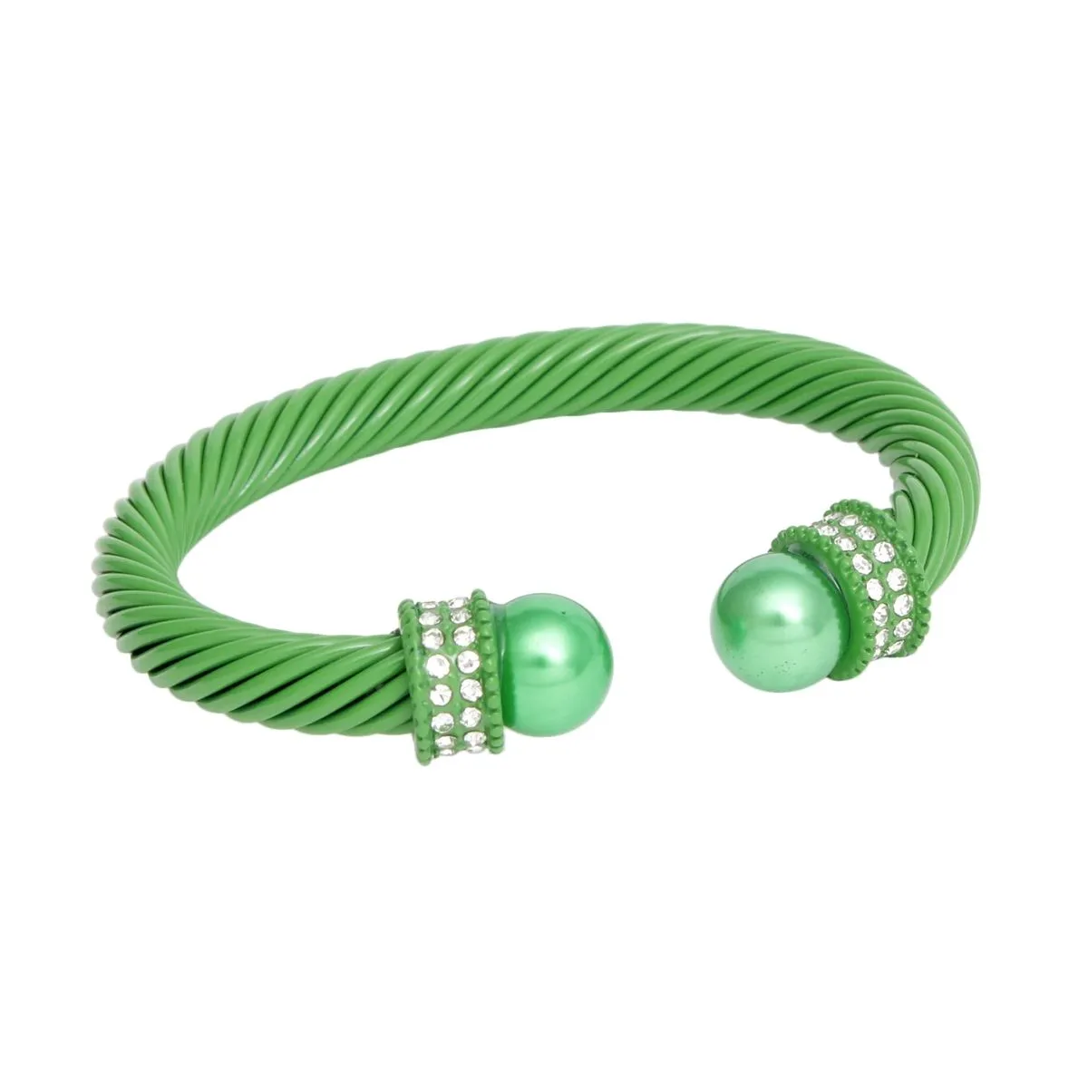 AKA Alpha Kappa Alpha Inspired Bracelet Thick Green Cable Classic Bangle Bracelet