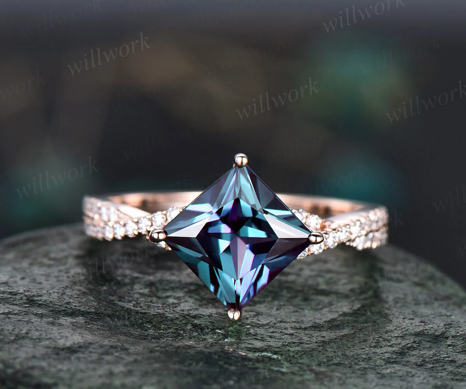 Alexandrite bridal set