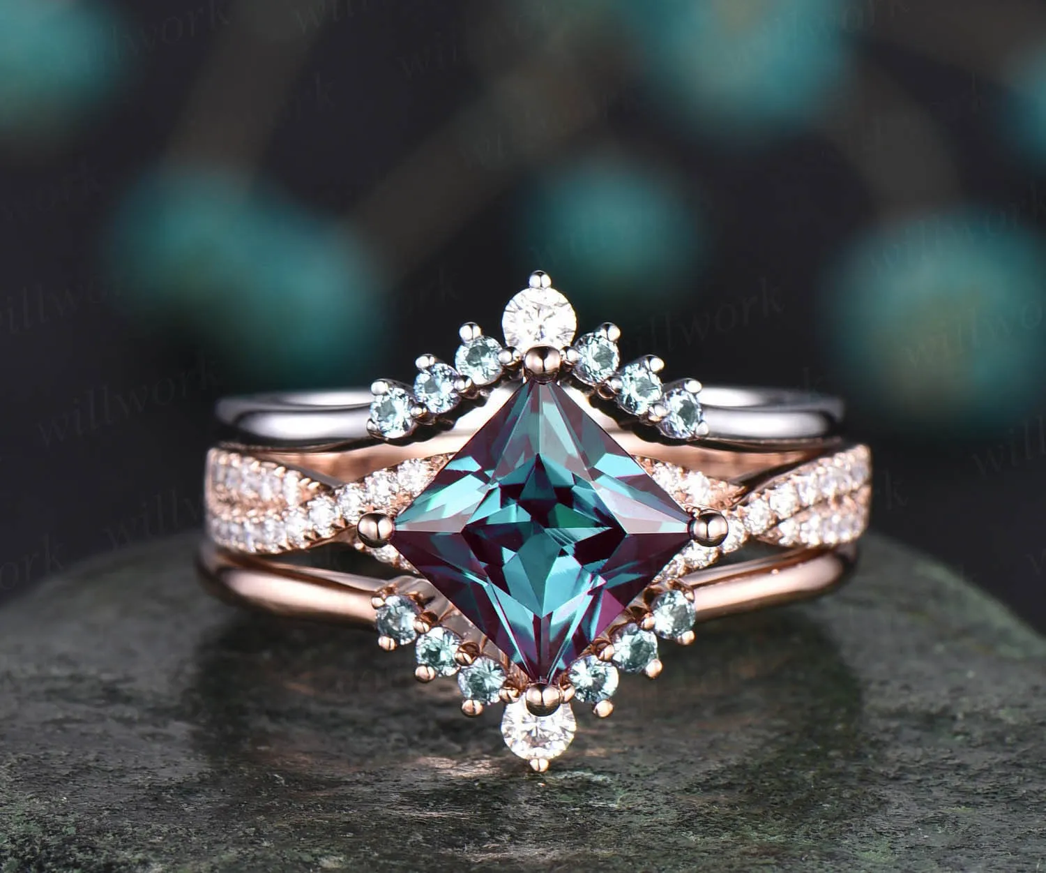 Alexandrite bridal set