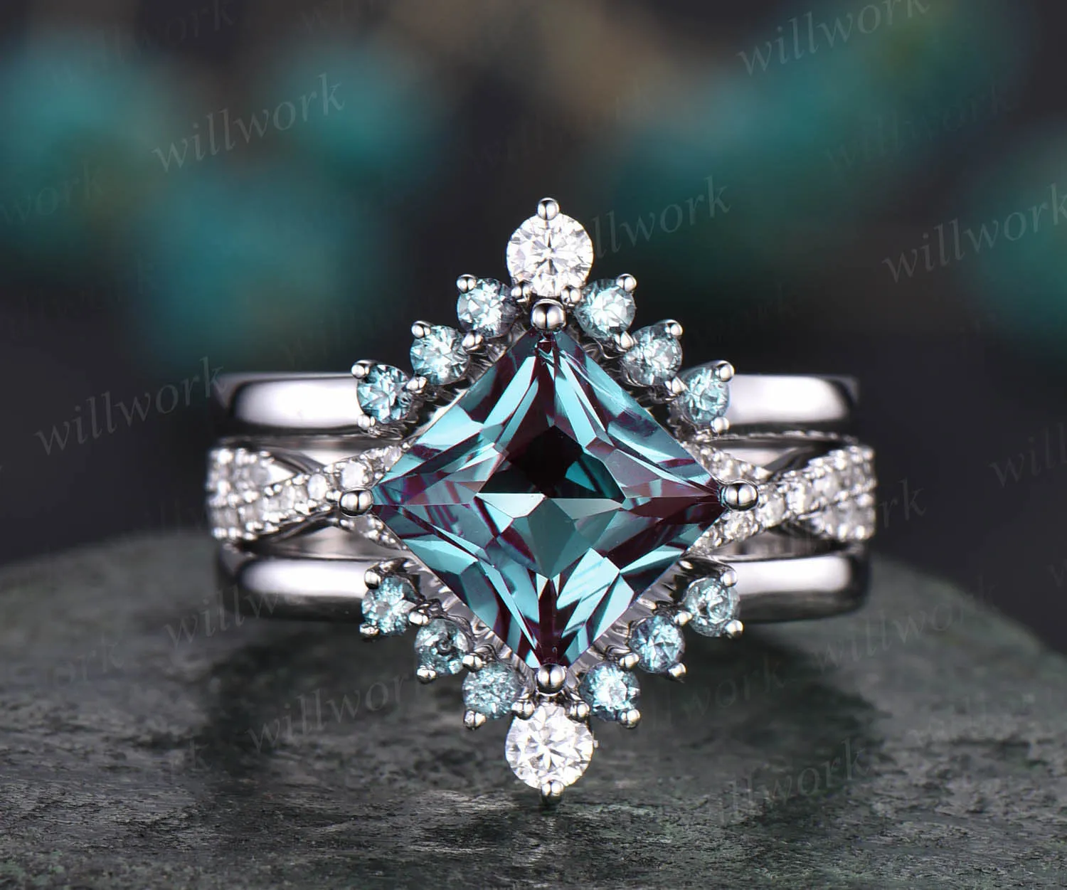 Alexandrite bridal set