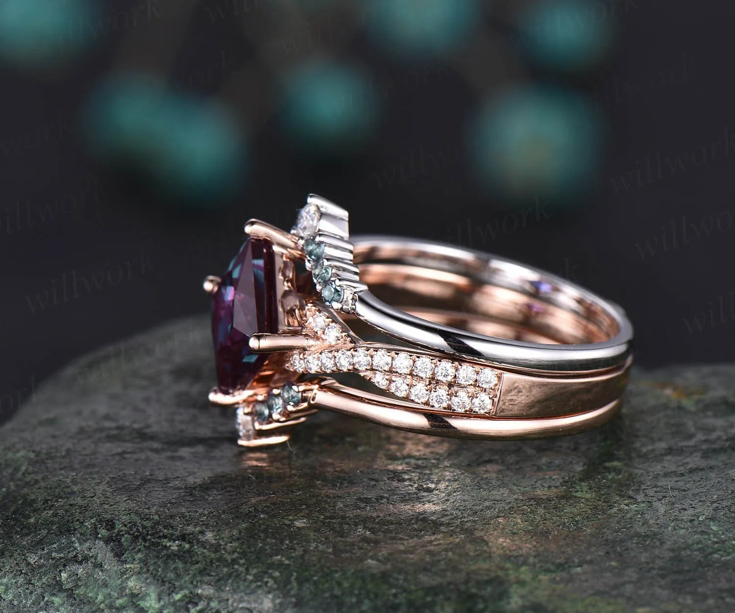 Alexandrite bridal set