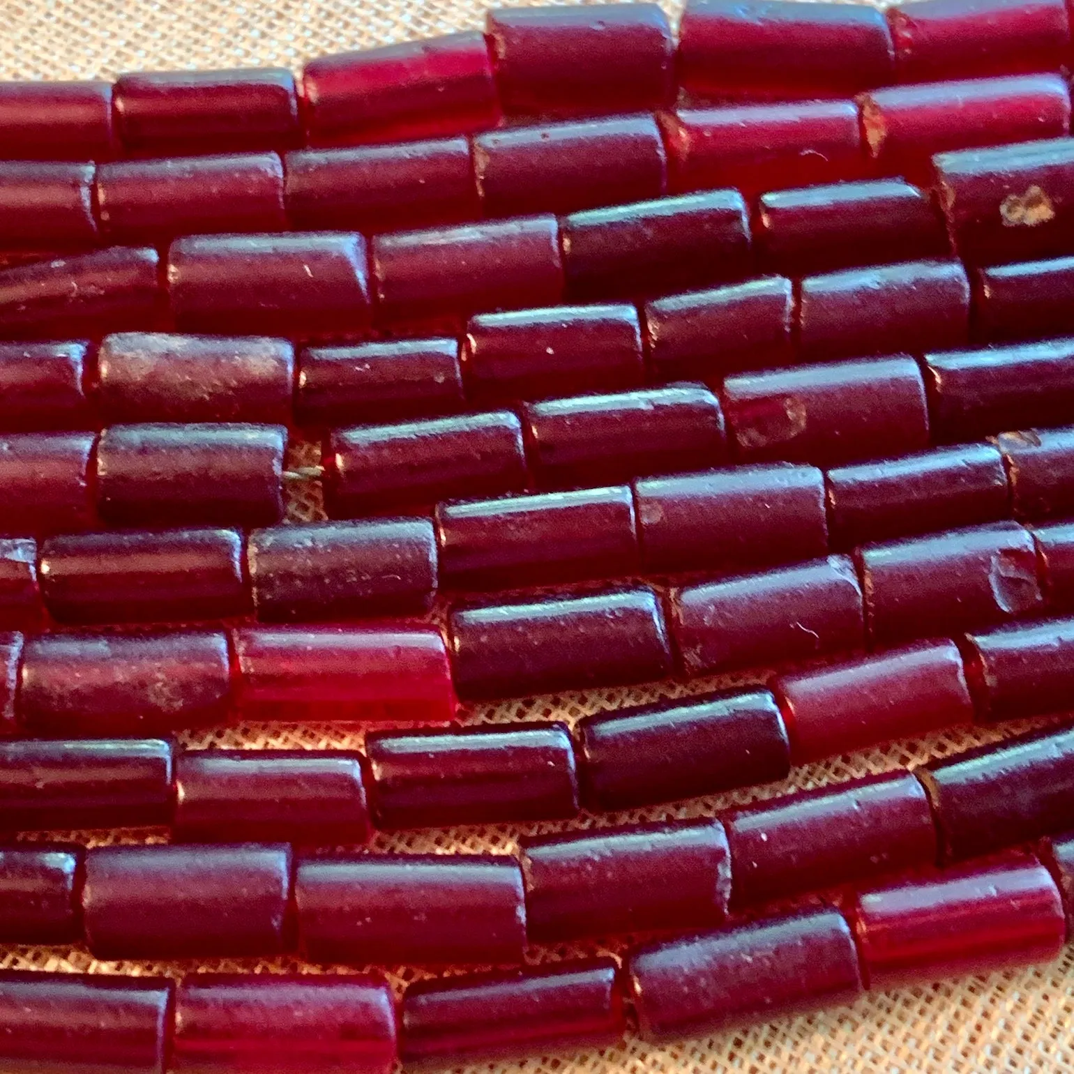 Antique Dark Ruby Glass Cylinders