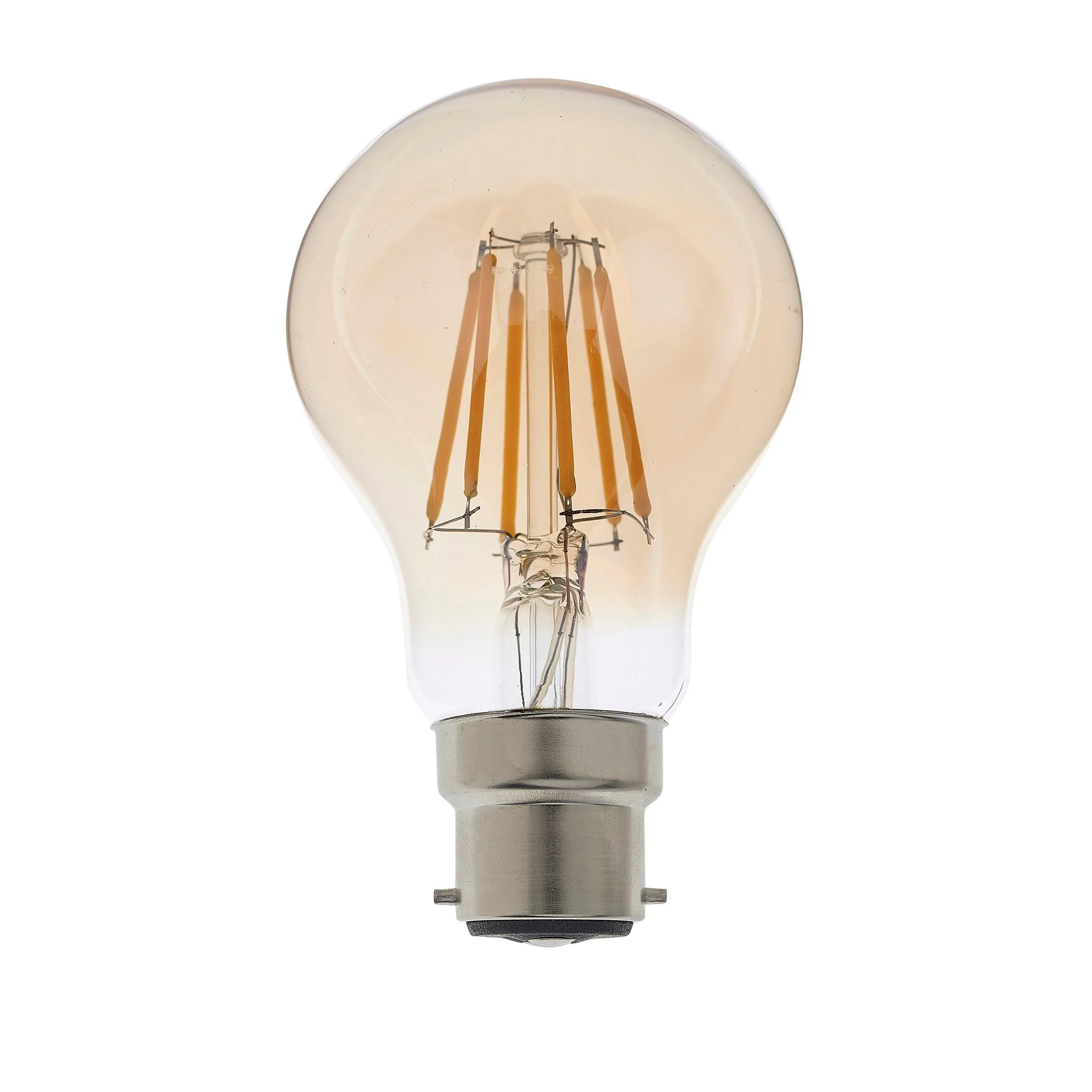 B22 LED Filament GLS Dimmable 6w Amber Tinted Light Bulb